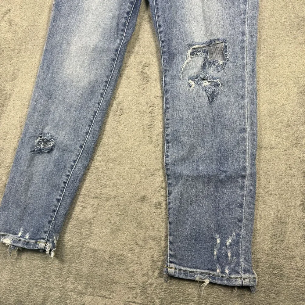 Judy Blue Slim Fit Jeans High Rise Distressed Light Wash Womens 5 Denim Stretch